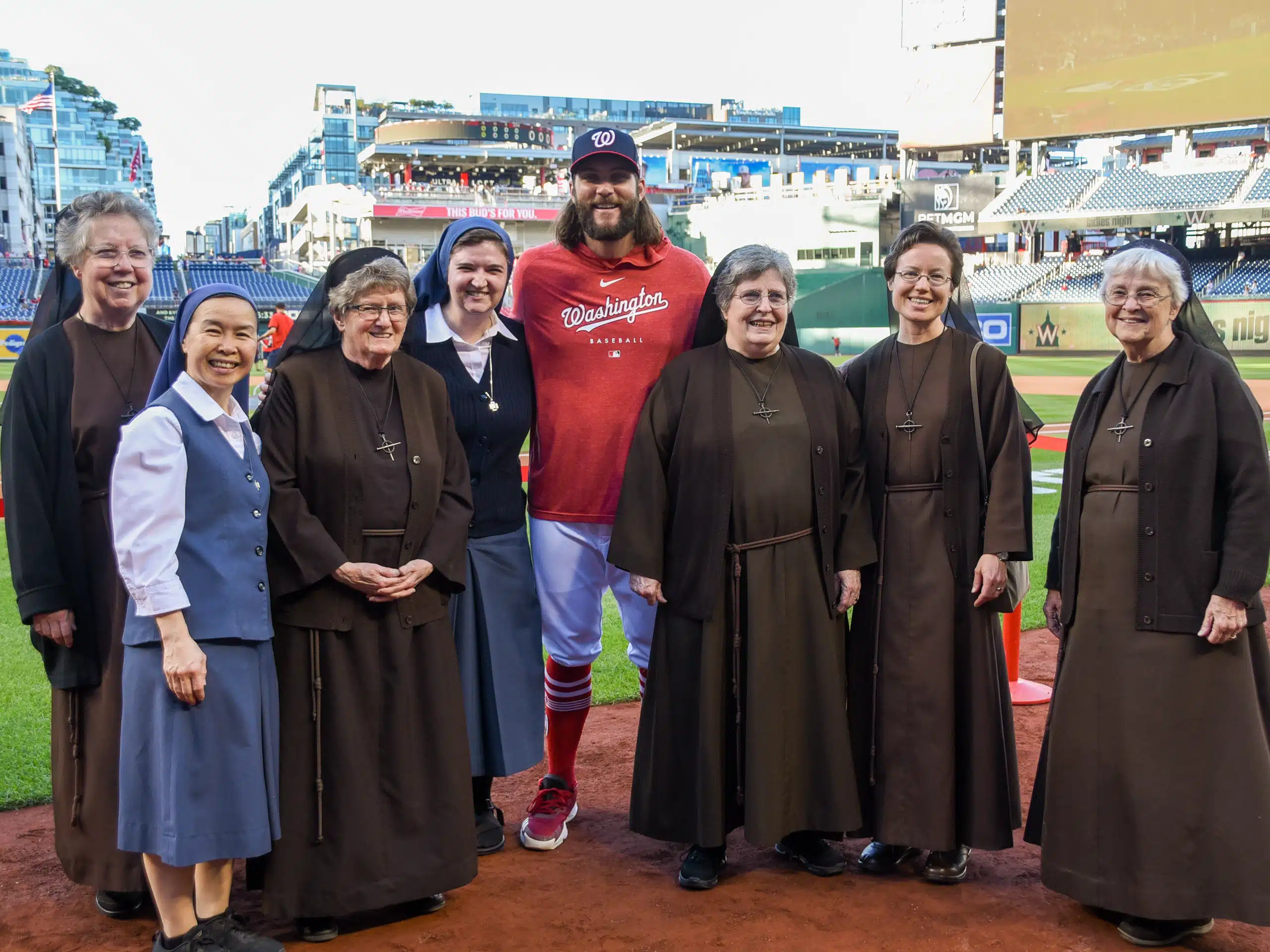 Religious women join Nationals pitcher Trevor Williams for “Ladies Night” - Arlington Catholic Herald