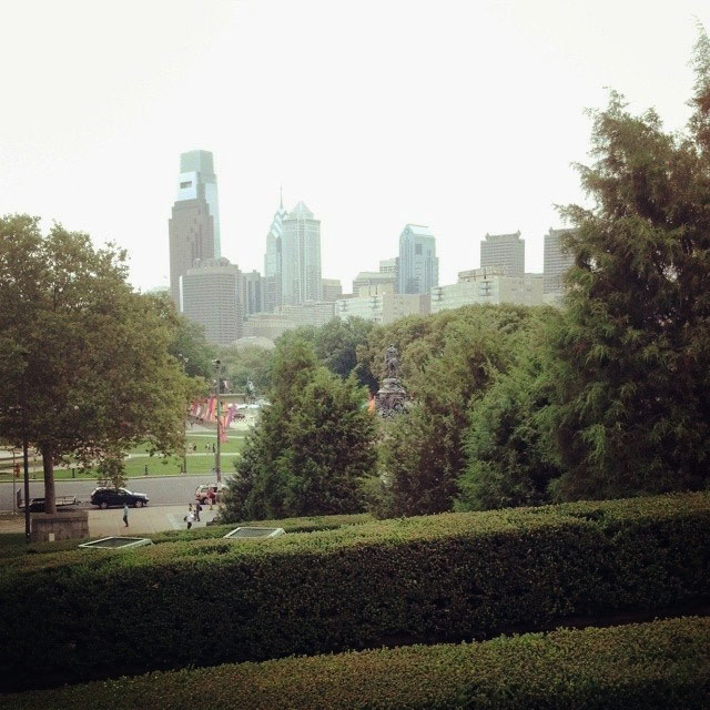 The skyline of downtown Philadelphia is seen from the steps of the Philadelphia Museum of Art. The skyline of downtown Philadelphia is seen from the steps of the Philadelphia Museum of Art.
