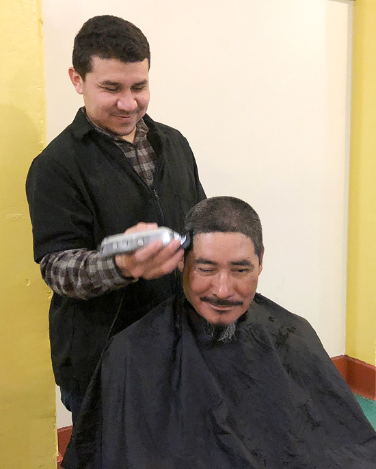 homeless haircut