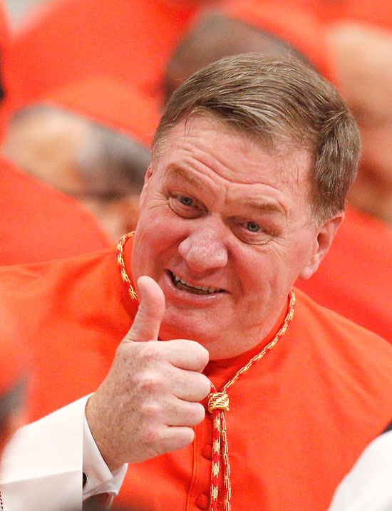 Cardinal Tobin gives a thumbs up at the consistory. Paul Haring/CNS Cardinal Tobin gives a thumbs up at the consistory. Paul Haring/CNS